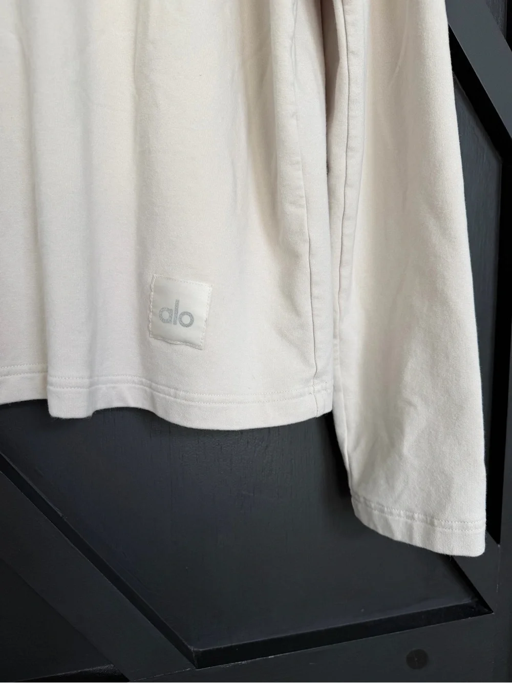Alo Double Take Long Sleeve 1/4 Zip in Bone, Size Medium